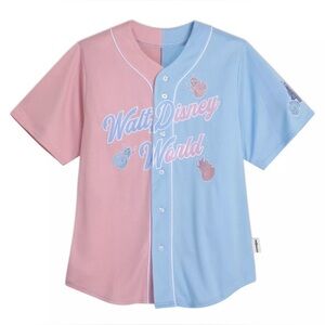 *READ 2025 WDW Sleeping Beauty Aurora Baseball Jersey Pink Blue S